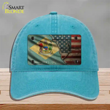 Delaware/American Flag Novelty License Plate Hat Unconstructed Cotton / Lake Blue