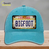 Bigfoot California Novelty License Plate Hat Unconstructed Cotton / Lake Blue