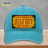 Bigfoot New Mexico Novelty License Plate Hat Unconstructed Cotton / Lake Blue