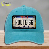 Route 66 Texas Rusty Novelty License Plate Hat Unconstructed Cotton / Lake Blue