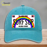 Surfsup Hawaii Novelty License Plate Hat Unconstructed Cotton / Lake Blue