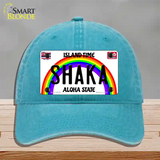 Shaka Hawaii Novelty License Plate Hat Unconstructed Cotton / Lake Blue