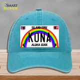 Kona Hawaii Novelty License Plate Hat Unconstructed Cotton / Lake Blue