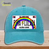 Pina Colada Hawaii Novelty License Plate Hat Unconstructed Cotton / Lake Blue