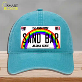 Sand Bar Hawaii Novelty License Plate Hat Unconstructed Cotton / Lake Blue