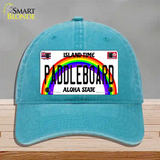 Paddleboard Hawaii Novelty License Plate Hat Unconstructed Cotton / Lake Blue