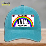 Naia Hawaii Novelty License Plate Hat Unconstructed Cotton / Lake Blue