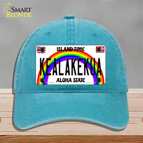 Kealakekua Hawaii Novelty License Plate Hat Unconstructed Cotton / Lake Blue