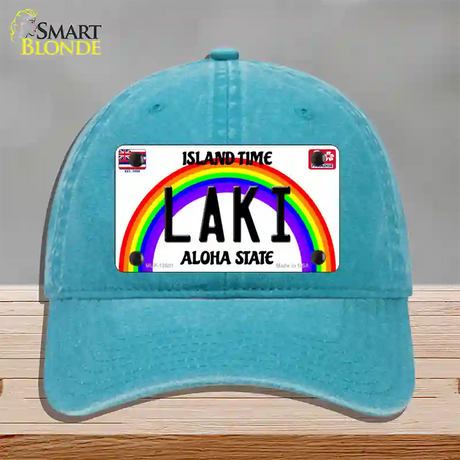 Laki Hawaii Novelty License Plate Hat Unconstructed Cotton / Lake Blue