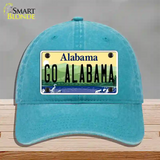 Go Alabama Novelty License Plate Hat Unconstructed Cotton / Lake Blue