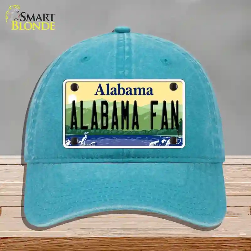 Alabama Fan Novelty License Plate Hat Unconstructed Cotton / Lake Blue