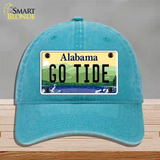 Go Tide Novelty License Plate Hat Unconstructed Cotton / Lake Blue