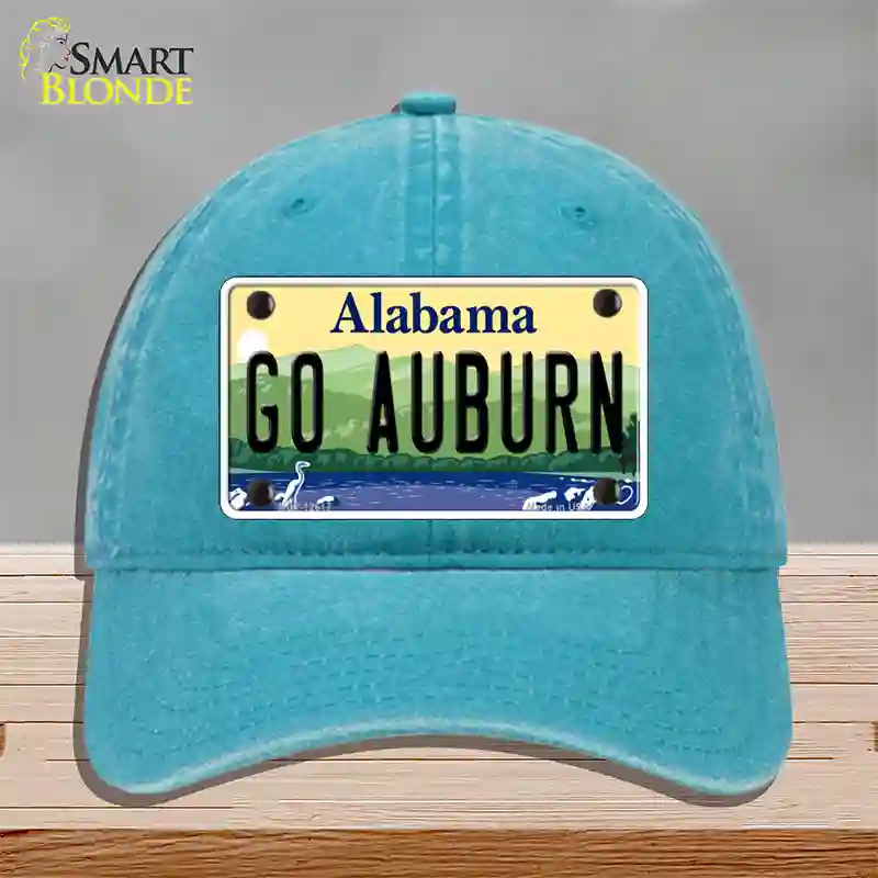 Go Auburn Novelty License Plate Hat Unconstructed Cotton / Lake Blue