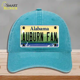 Auburn Fan Novelty License Plate Hat Unconstructed Cotton / Lake Blue