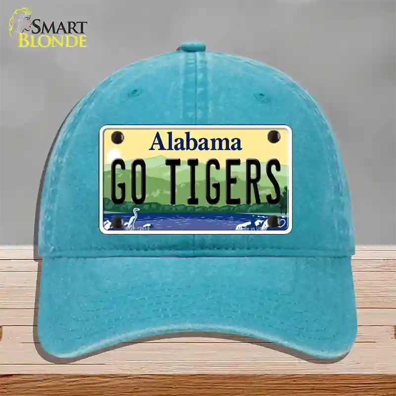 Go Tigers Novelty License Plate Hat Unconstructed Cotton / Lake Blue