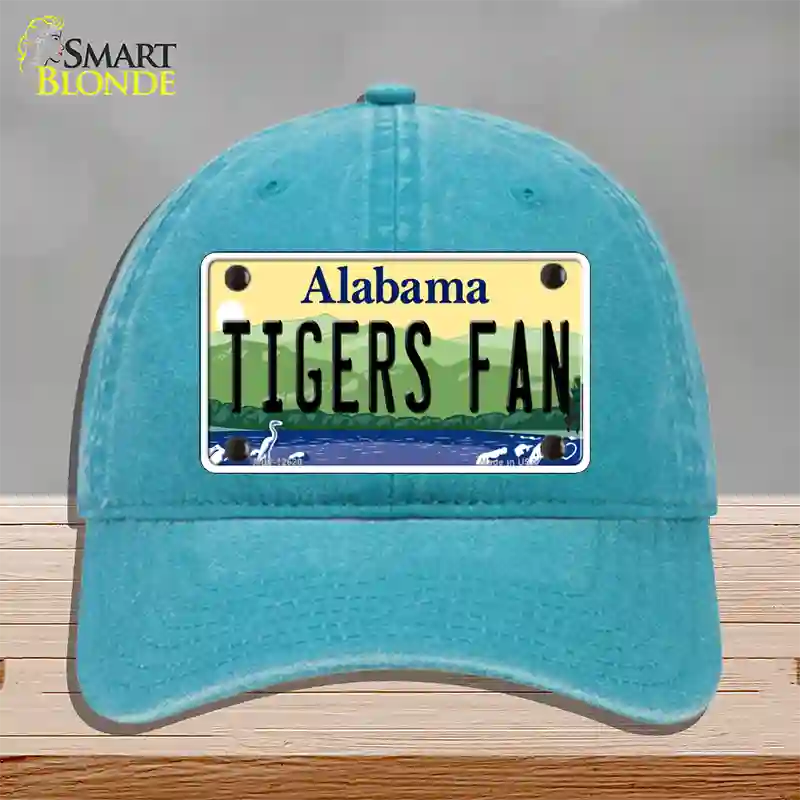 Tigers Fan Novelty License Plate Hat Unconstructed Cotton / Lake Blue