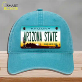 Arizona State Novelty License Plate Hat Unconstructed Cotton / Lake Blue