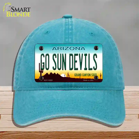 Go Sun Devils Novelty License Plate Hat Unconstructed Cotton / Lake Blue