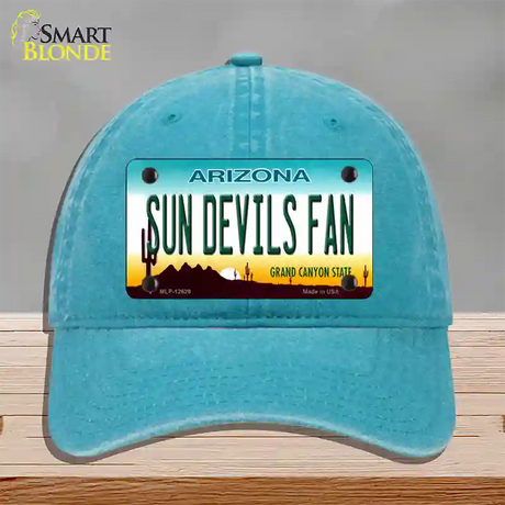 Sun Devils Fan Novelty License Plate Hat Unconstructed Cotton / Lake Blue