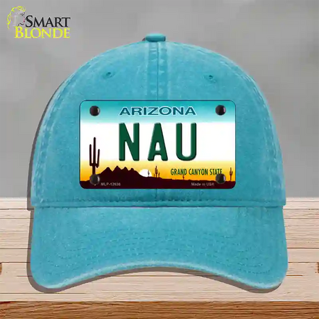 Northern Arizona Univ Novelty License Plate Hat Unconstructed Cotton / Lake Blue