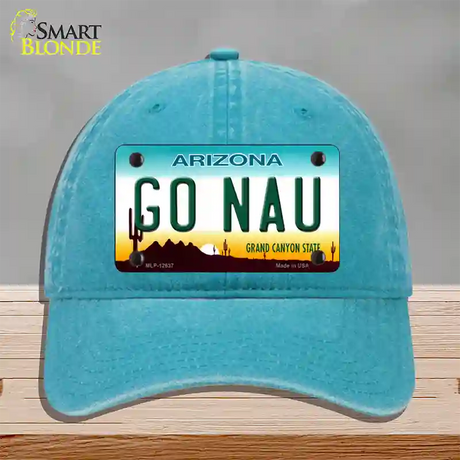 Go Northern Arizona Univ Novelty License Plate Hat Unconstructed Cotton / Lake Blue