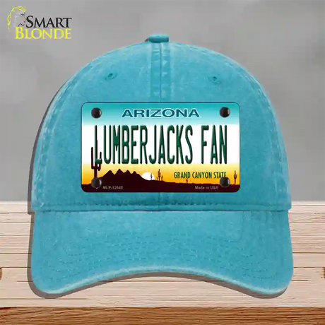 Lumberjacks Fan Novelty License Plate Hat Unconstructed Cotton / Lake Blue