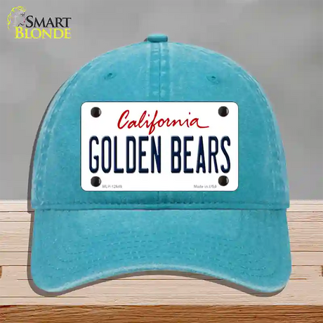 Golden Bears Novelty License Plate Hat Unconstructed Cotton / Lake Blue