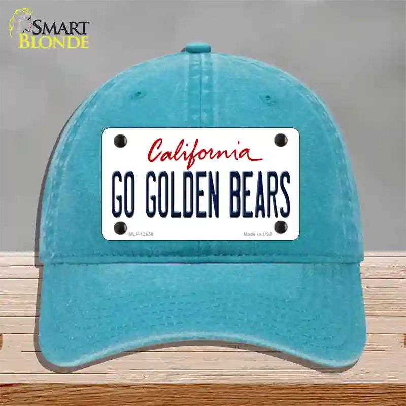 Go Golden Bears Novelty License Plate Hat Unconstructed Cotton / Lake Blue