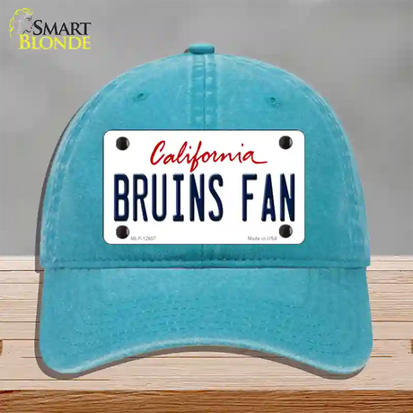 Bruins Fan Novelty License Plate Hat Unconstructed Cotton / Lake Blue