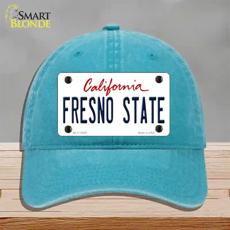 Fresno State Novelty License Plate Hat Unconstructed Cotton / Lake Blue