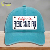 Fresno State Fan Novelty License Plate Hat Unconstructed Cotton / Lake Blue