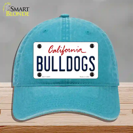 Bulldogs Novelty License Plate Hat Unconstructed Cotton / Lake Blue