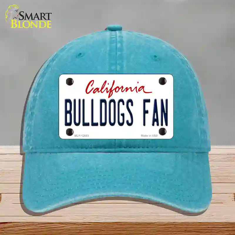 Bulldogs Fan Novelty License Plate Hat Unconstructed Cotton / Lake Blue