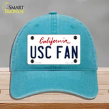 USC Fan Novelty License Plate Hat Unconstructed Cotton / Lake Blue