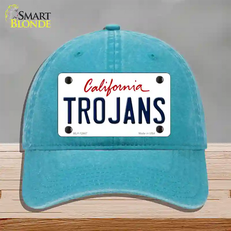 Trojans Novelty License Plate Hat Unconstructed Cotton / Lake Blue