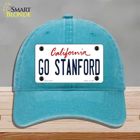 Go Stanford Novelty License Plate Hat Unconstructed Cotton / Lake Blue