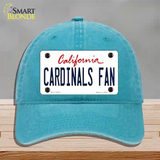 Cardinals Fan Novelty License Plate Hat Unconstructed Cotton / Lake Blue