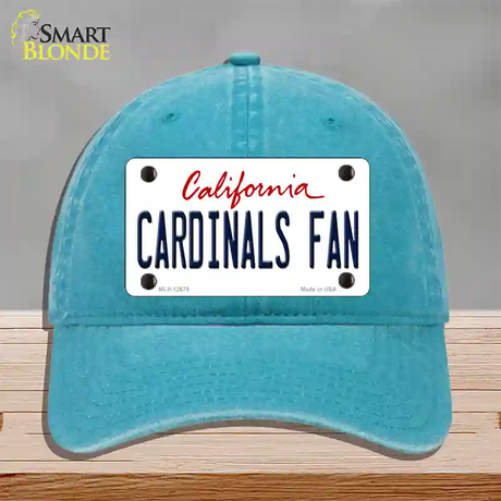 Cardinals Fan Novelty License Plate Hat Unconstructed Cotton / Lake Blue