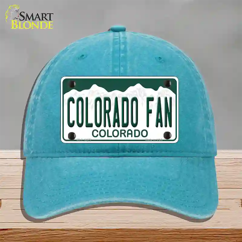 Colorado Fan Novelty License Plate Hat Unconstructed Cotton / Lake Blue