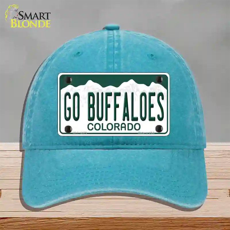 Go Buffaloes Novelty License Plate Hat Unconstructed Cotton / Lake Blue