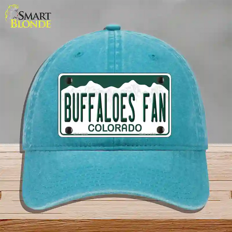 Buffaloes Fan Novelty License Plate Hat Unconstructed Cotton / Lake Blue