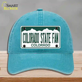 Colorado State Fan Novelty License Plate Hat Unconstructed Cotton / Lake Blue