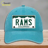 Rams Novelty License Plate Hat Unconstructed Cotton / Lake Blue