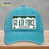 Go Air Force Novelty License Plate Hat Unconstructed Cotton / Lake Blue