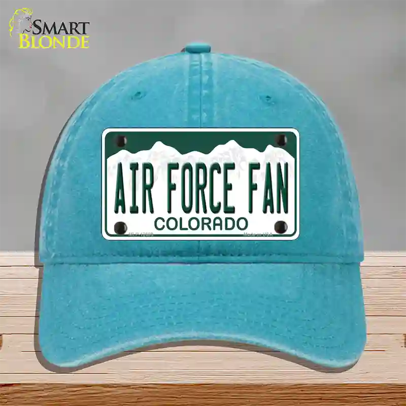 Air Force Fan Novelty License Plate Hat Unconstructed Cotton / Lake Blue