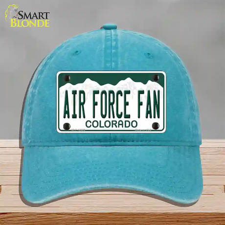 Air Force Fan Novelty License Plate Hat Unconstructed Cotton / Lake Blue