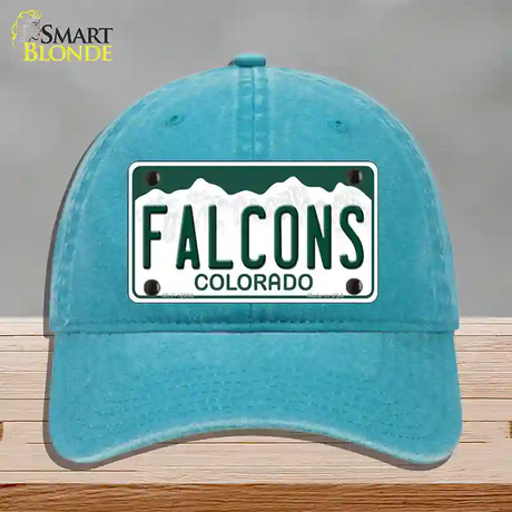 Falcons Novelty License Plate Hat Unconstructed Cotton / Lake Blue