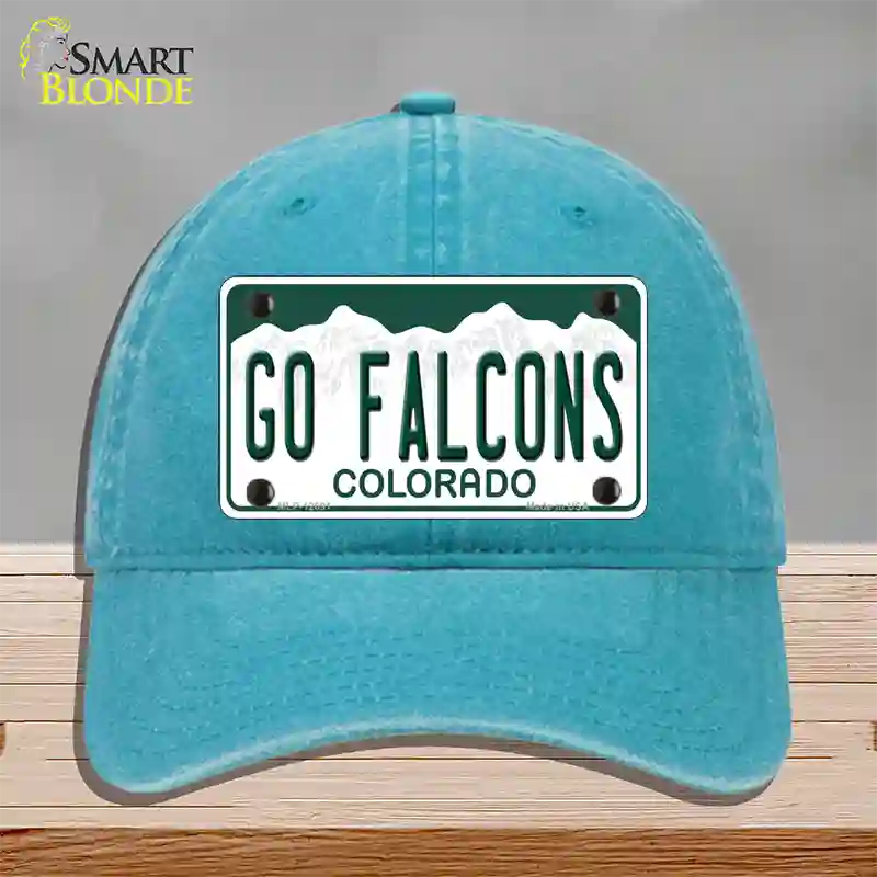 Go Falcons Novelty License Plate Hat Unconstructed Cotton / Lake Blue