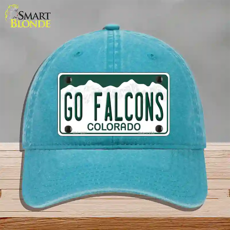 Go Falcons Novelty License Plate Hat Unconstructed Cotton / Lake Blue