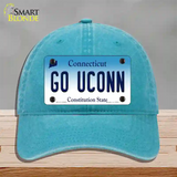 Go UConn Novelty License Plate Hat Unconstructed Cotton / Lake Blue